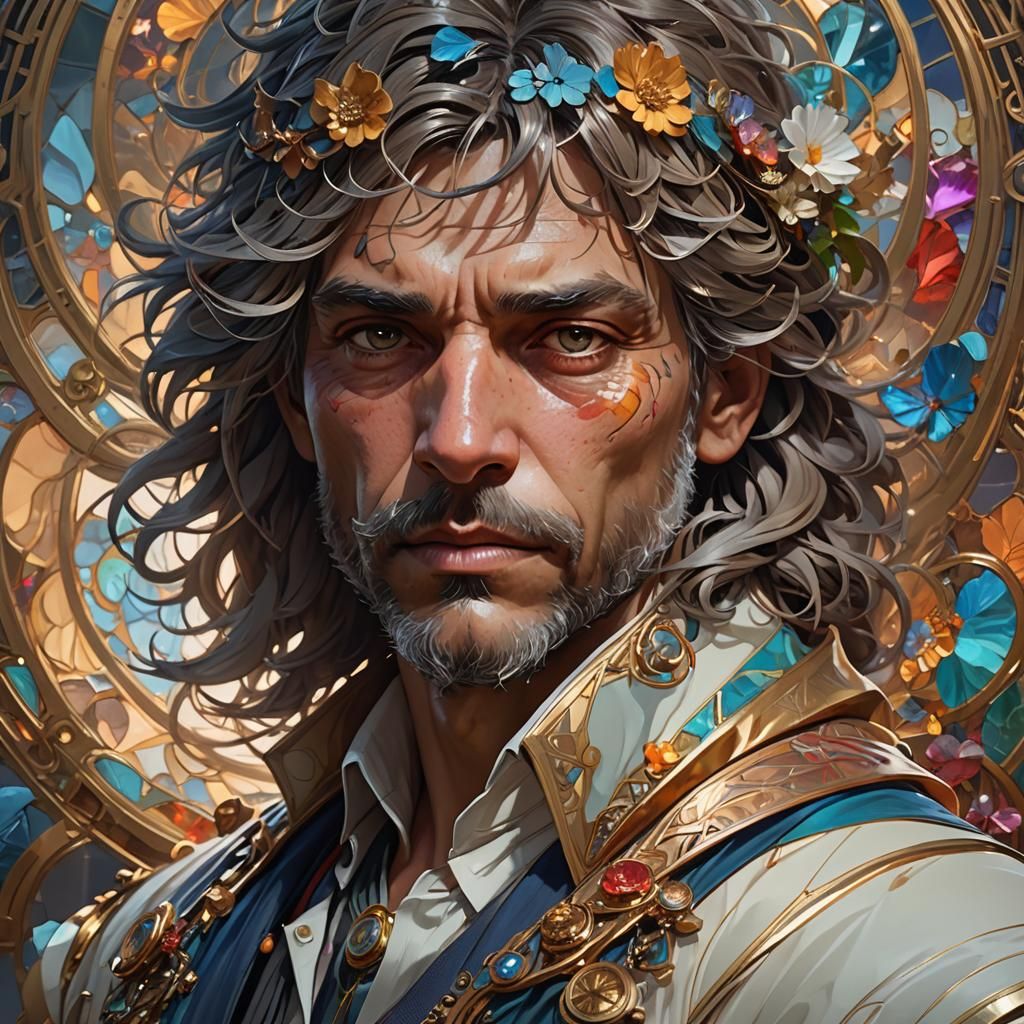 Blind man's dreams head and shoulders portrait, 8k resolutio...