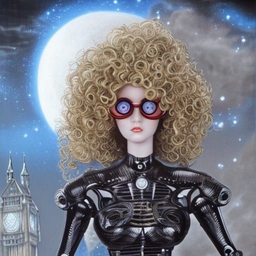 Curly haired cyberfairy