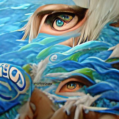 Ocean eyes detailed painting