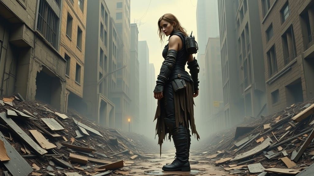  <lora:Dystopian:1.0>:Dystopian woman