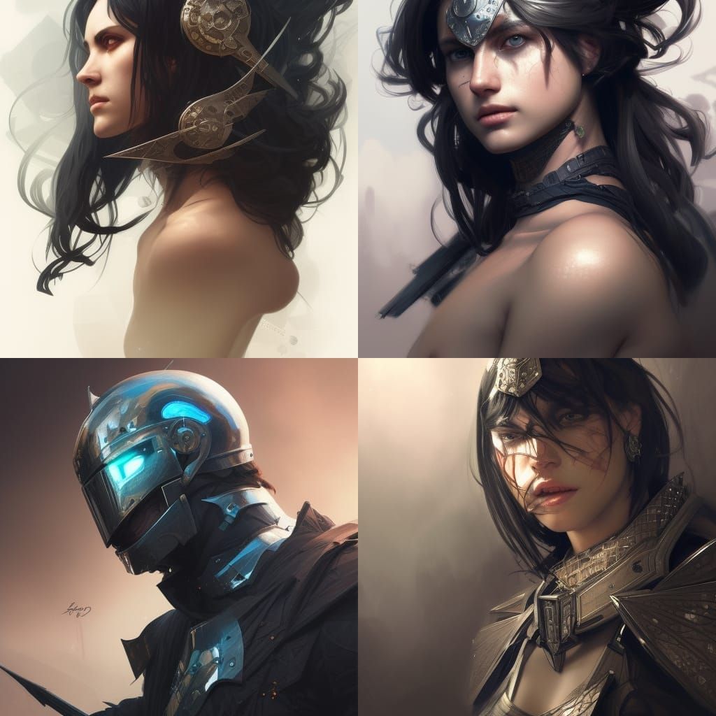 Human, knight, Black hair, bandit.