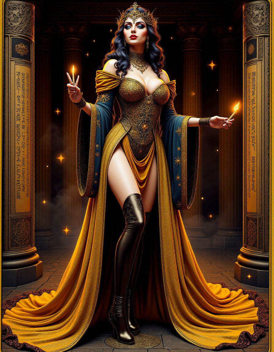A mystically seductive Babylonian high priestess BY