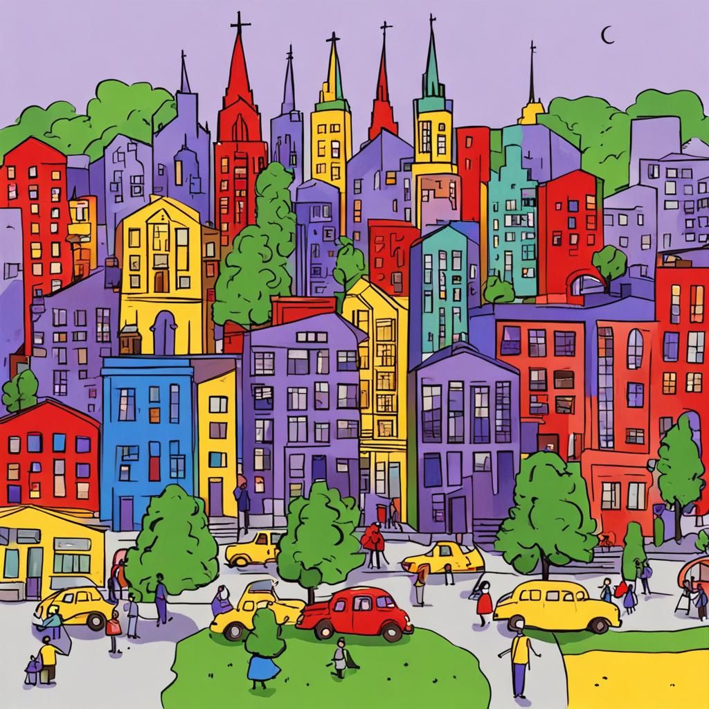 New York, New Modern Buildings, Jazz Music,Happines,Church,K...