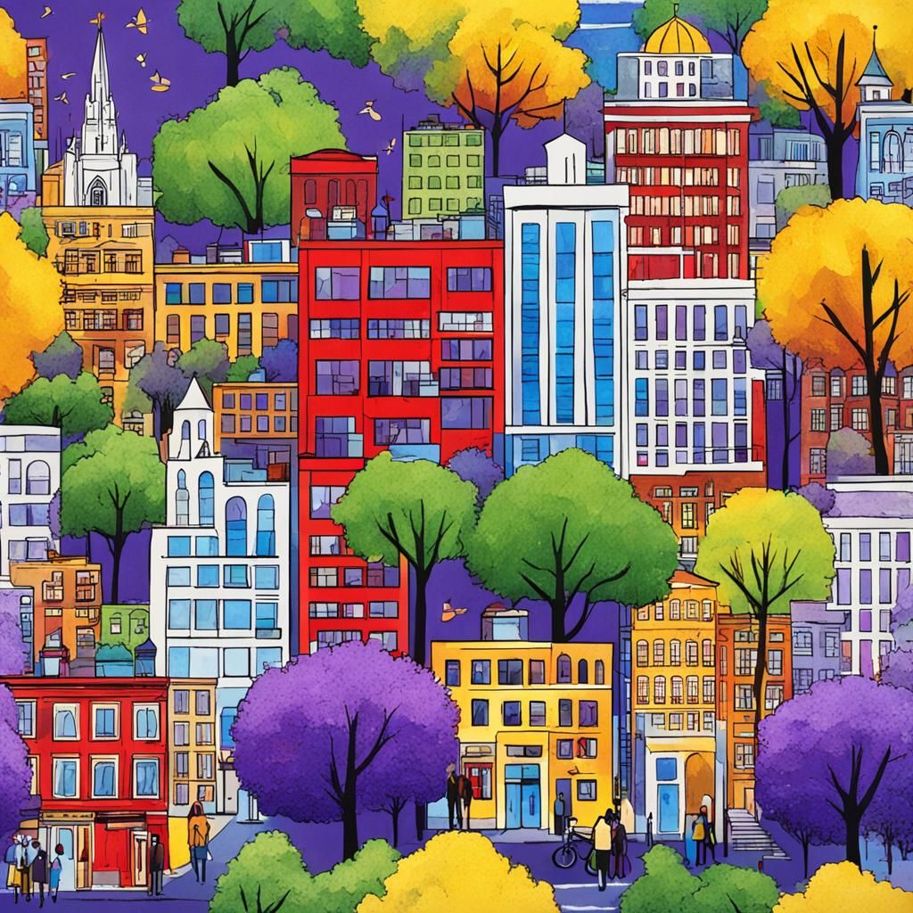 New York, New Modern Buildings, Jazz Music,Happines,Church,K...