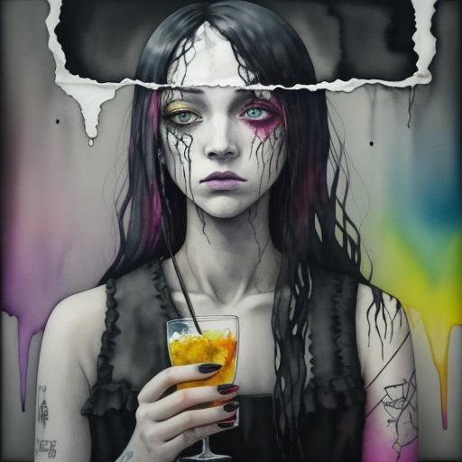 Emo Lemonade , a black glass in The silence of grey concrete...