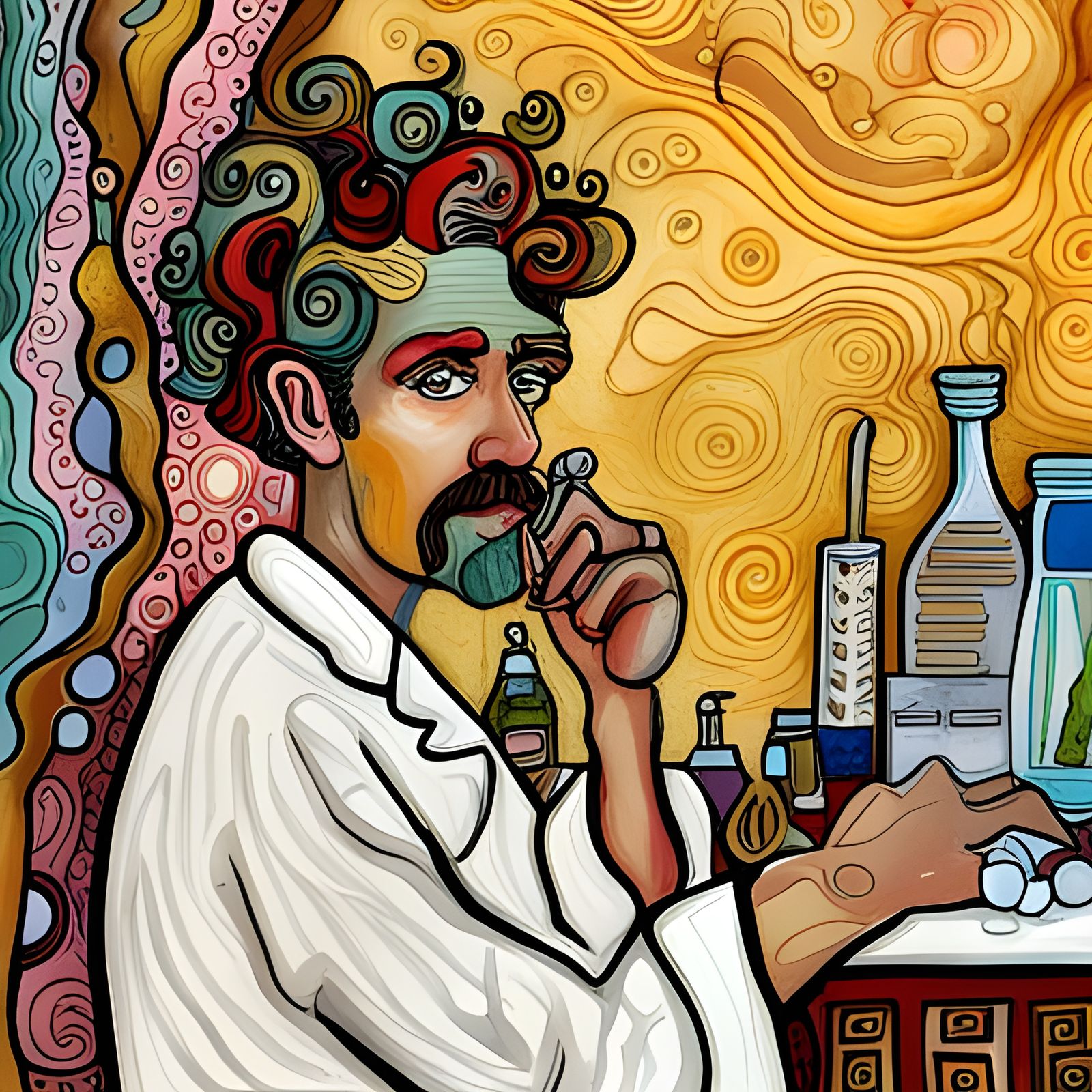 mad scientist in their laboratory  by @NewAgerJul