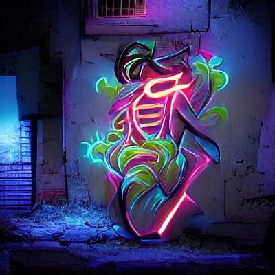 glowing neon graffiti