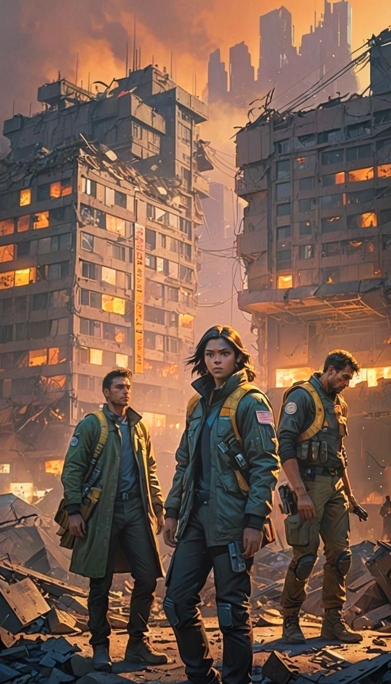 War-torn futuristic city