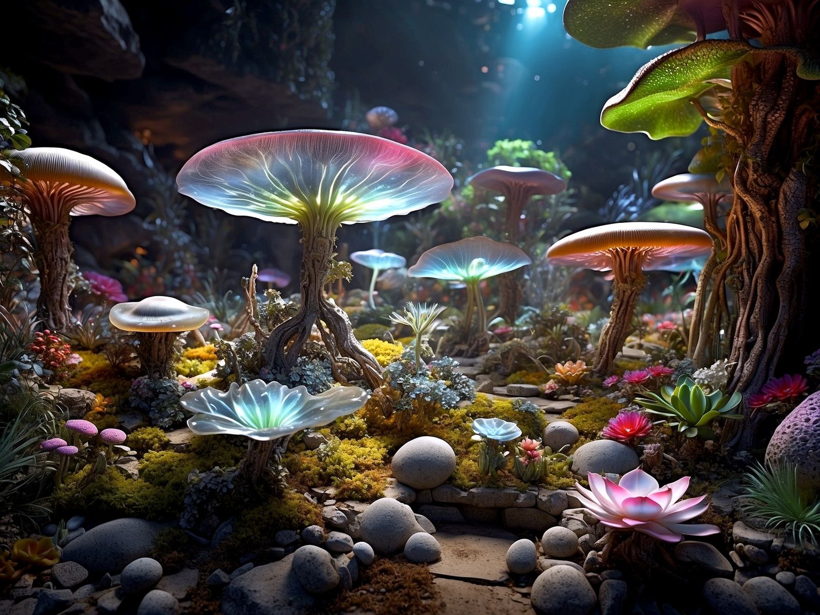 A magical mushroom garden