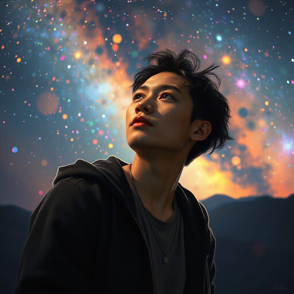 Dramatic Starstruck Figure Lost in Thought