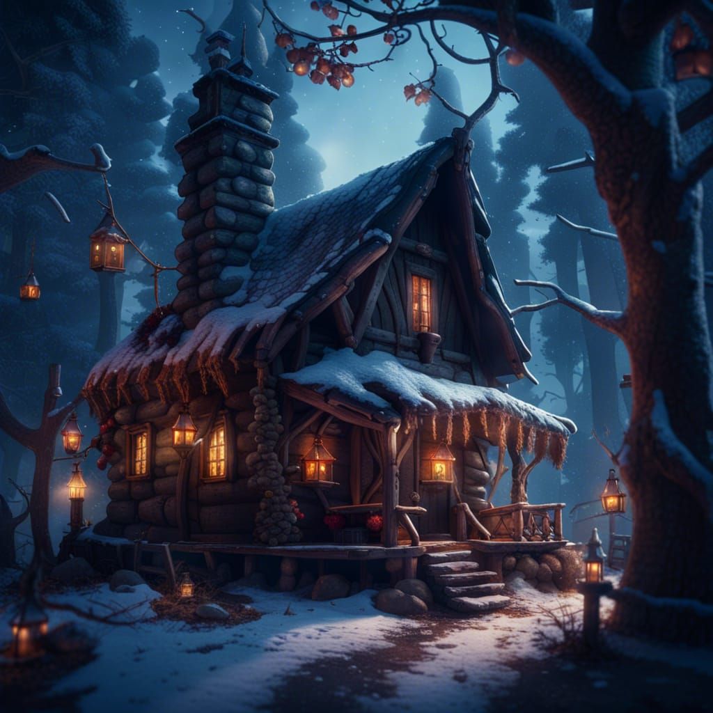 Haunted witch cabin - AI Generated Artwork - NightCafe Creator