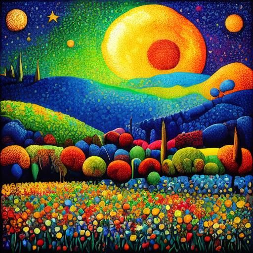 <lora:DarkPointillism15:1.0> rural house 