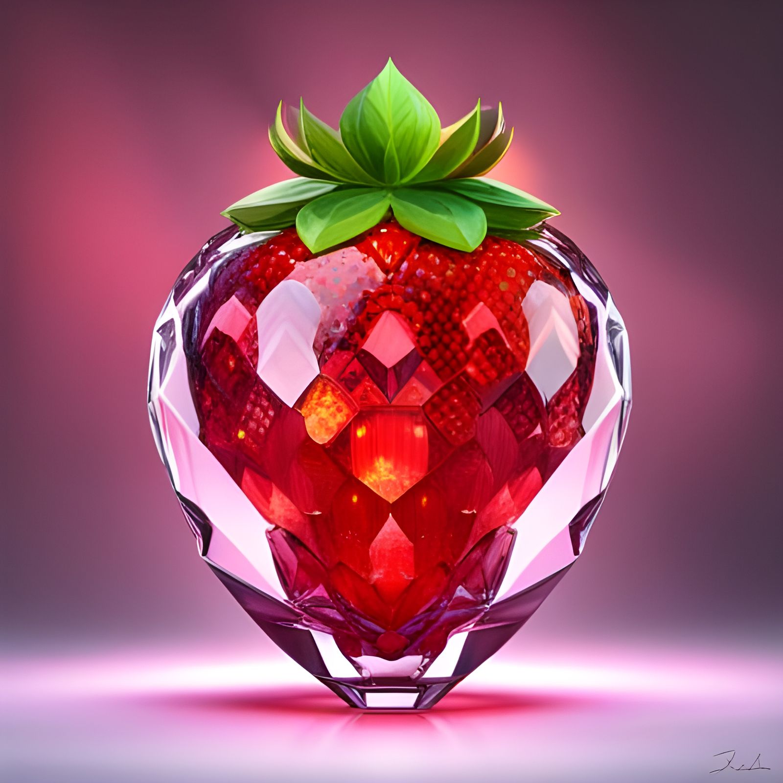 Strawberry with a Crystal Glaze  by @undefined