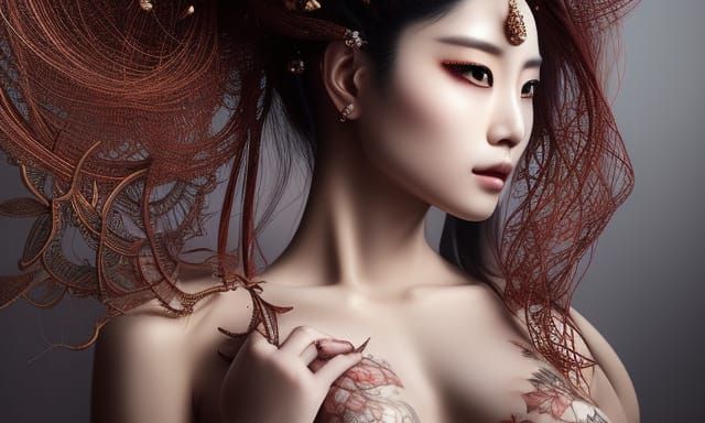 Majestic Skeleton Portrait with Filigree Crown in 8K