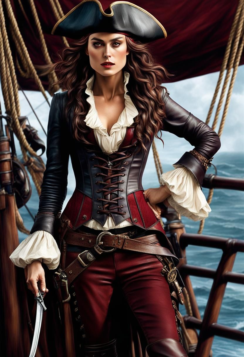Keira Knightley ultrarealistic face, superdetailled as a Pir...
