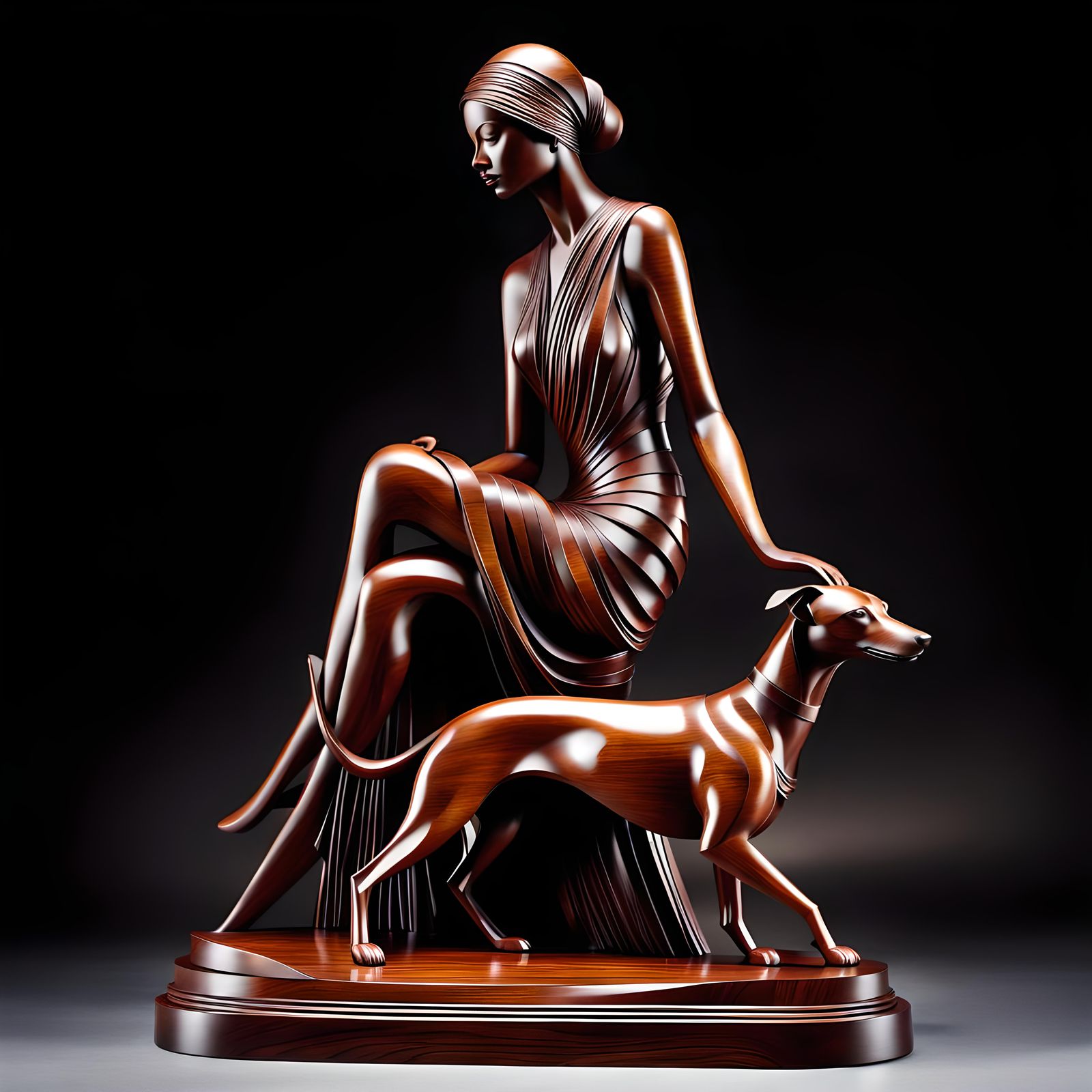 Art Deco wood sculpture  by @Nelllle