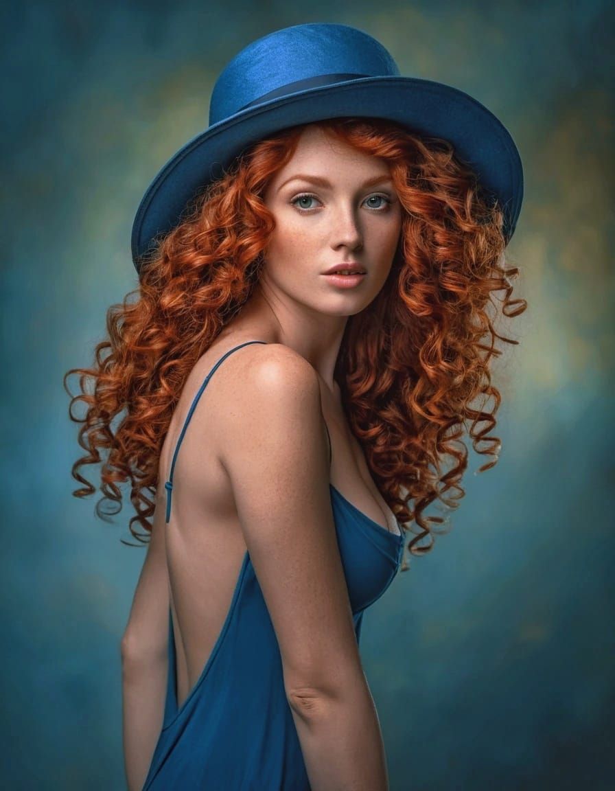 The Woman with The red flowing hair