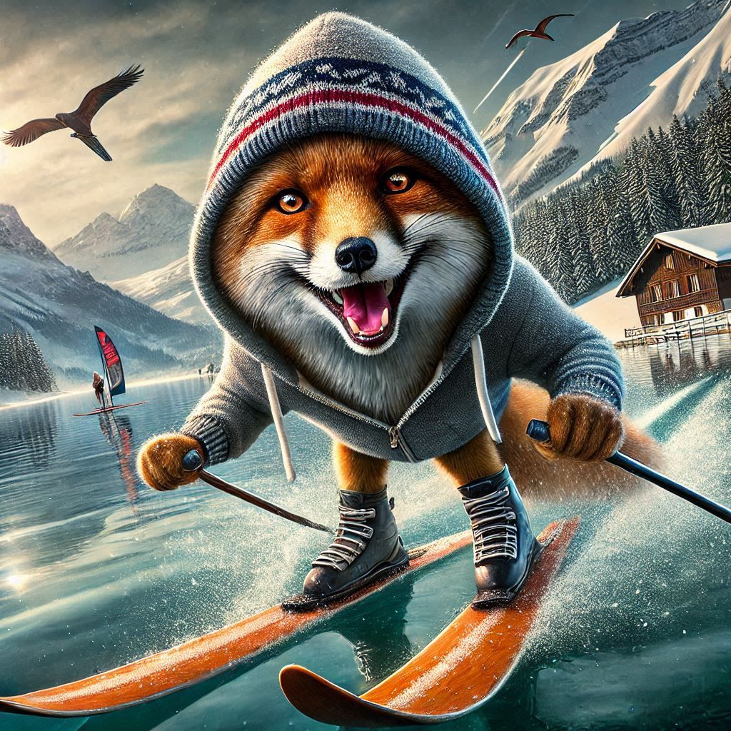 Paprika is waterskiing in Switzerland!!