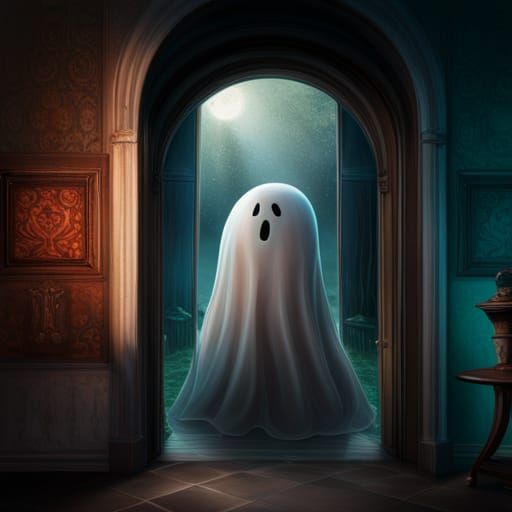 Ghost in the doorway - AI Generated Artwork - NightCafe Creator