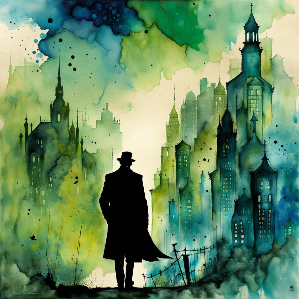 Mysterious man in the city