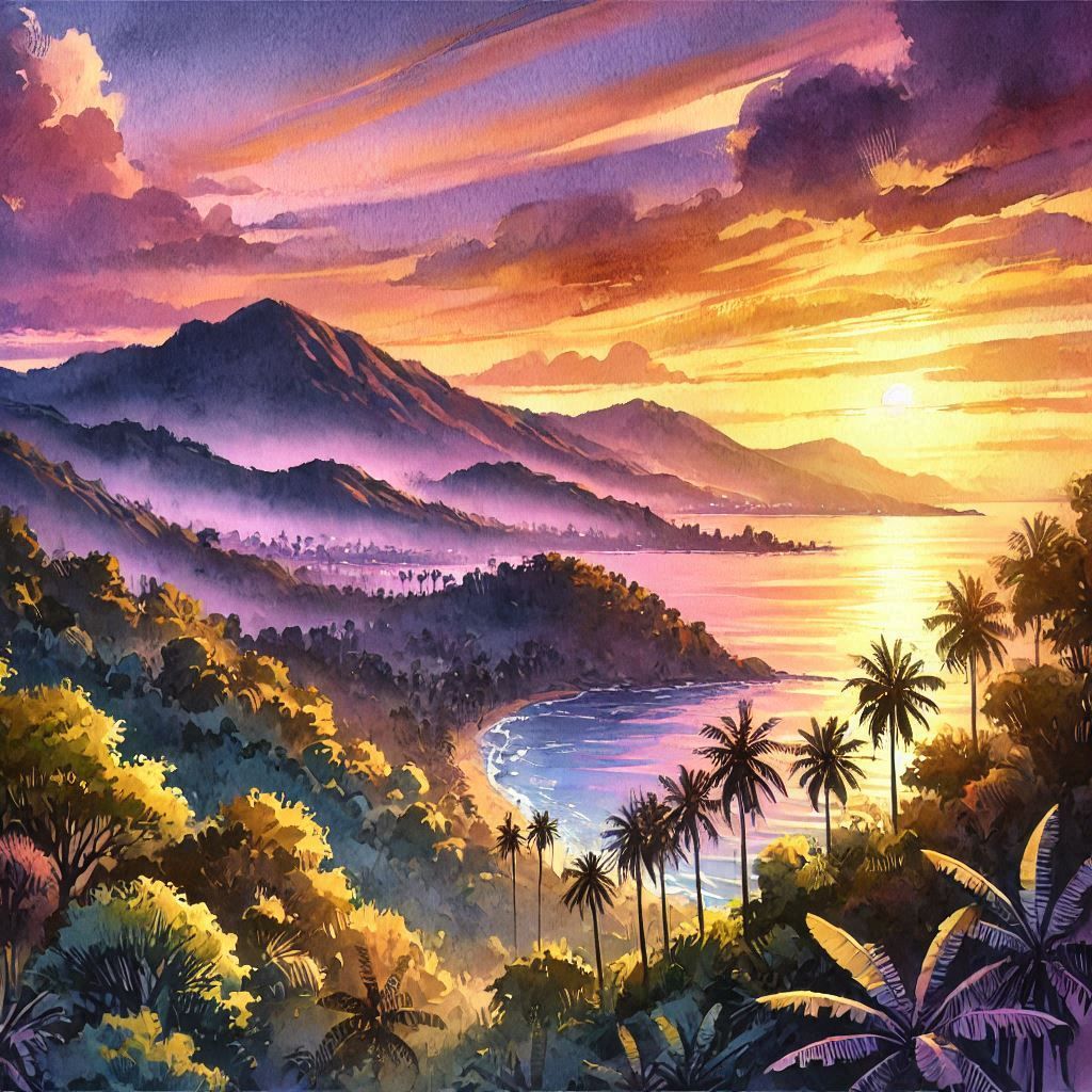 Sun-soaked Mountainside