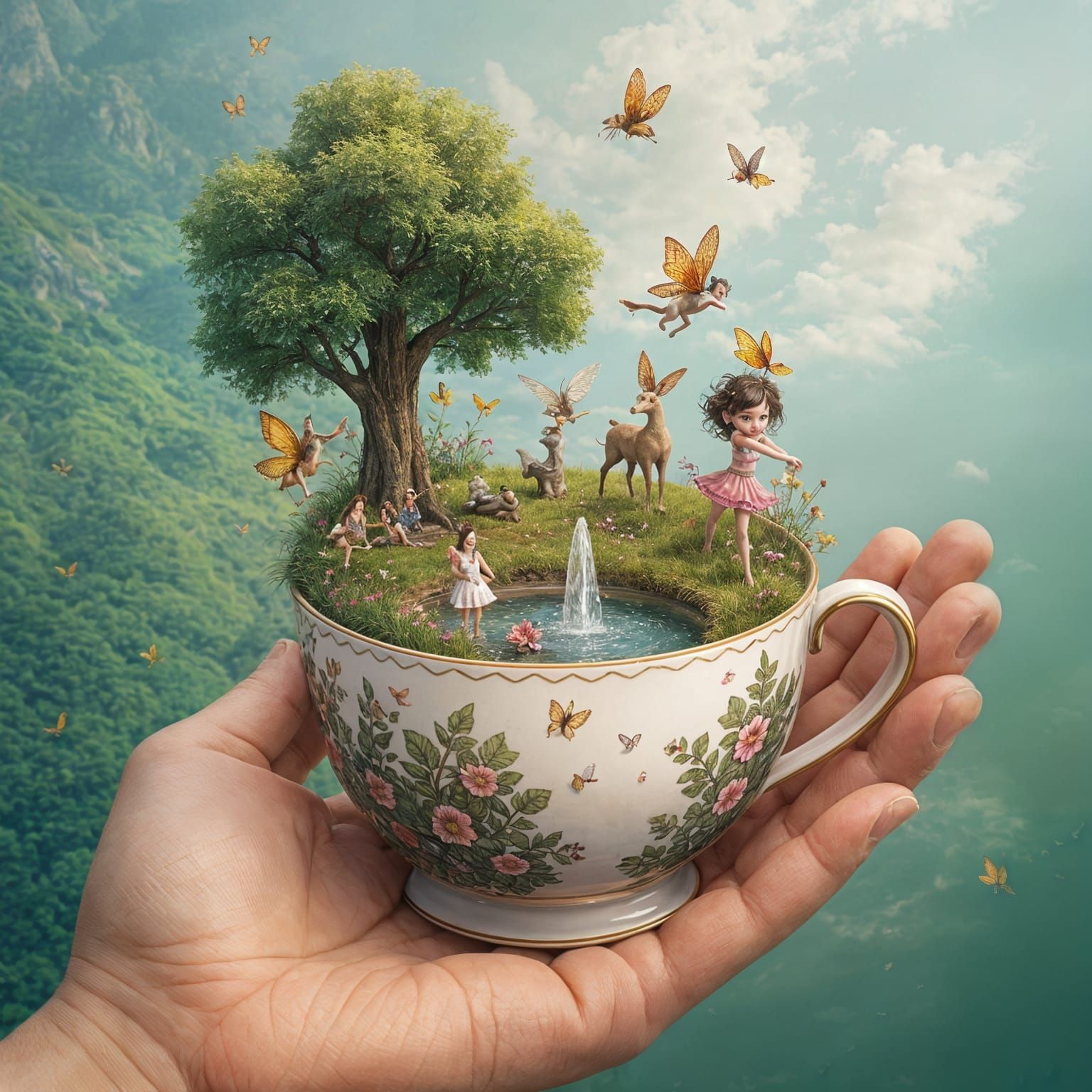 A tea cup world