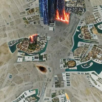 google earth view of DUBAI on fire