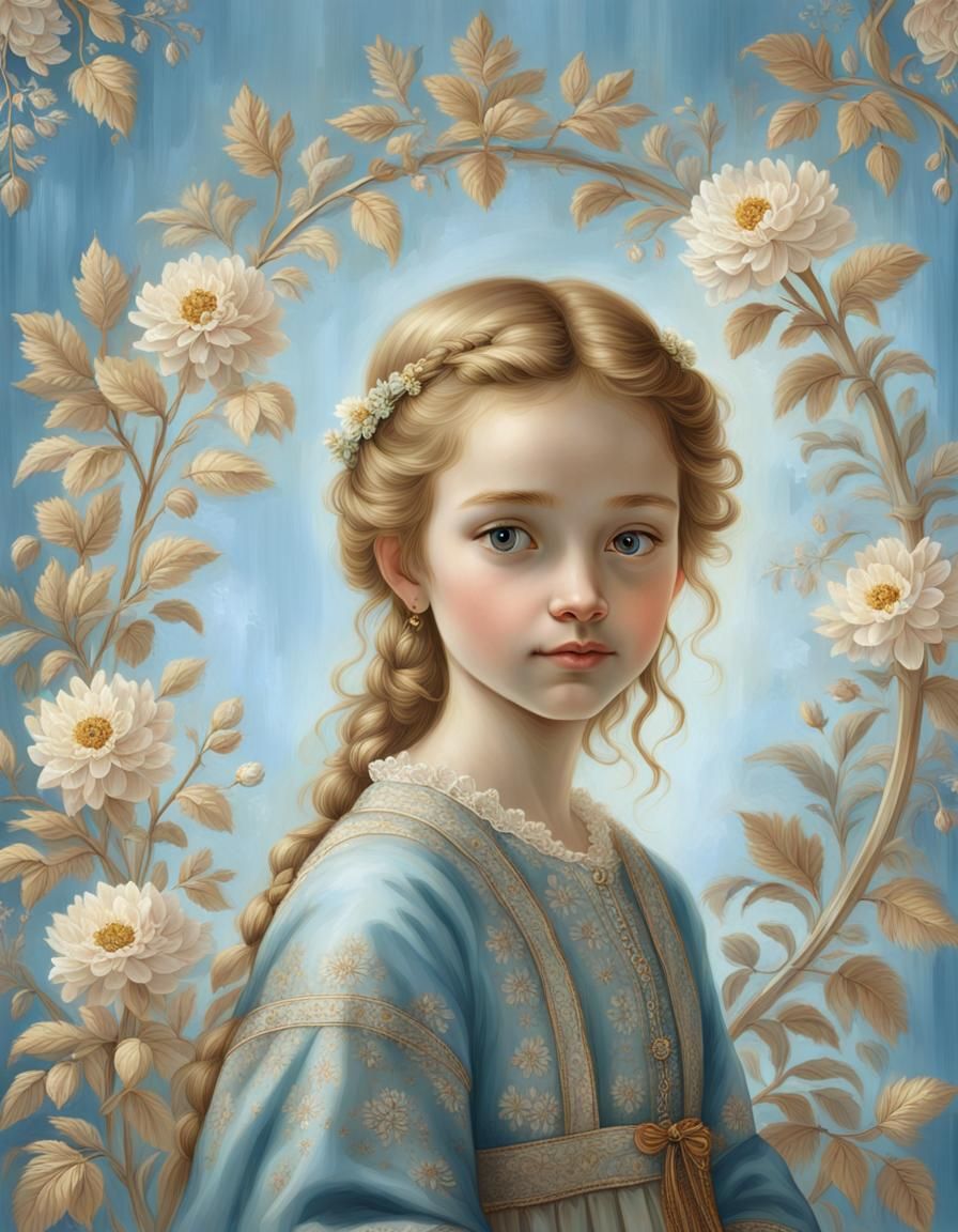 Portrait of a girl emphasizing her kindness and love, captur...