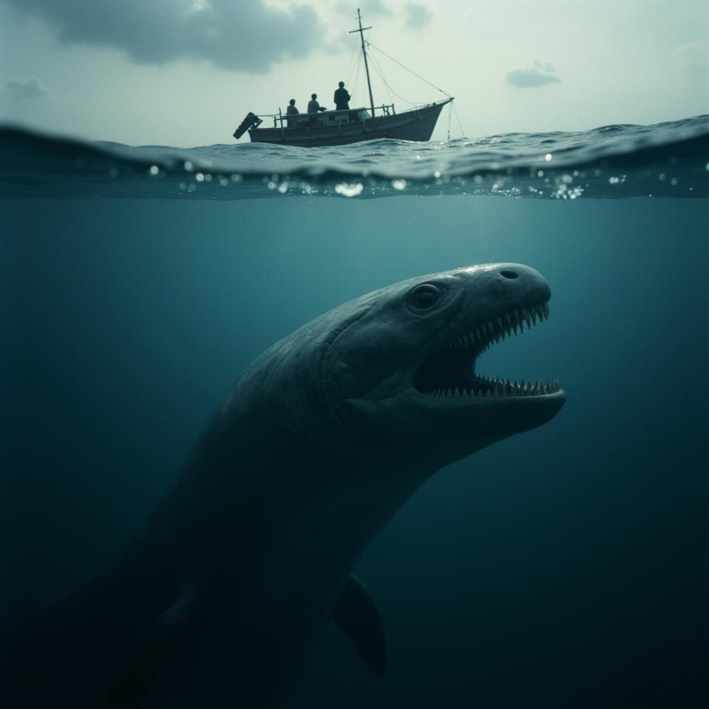 Scary horror art thalassophobia and megalophobia creation im...