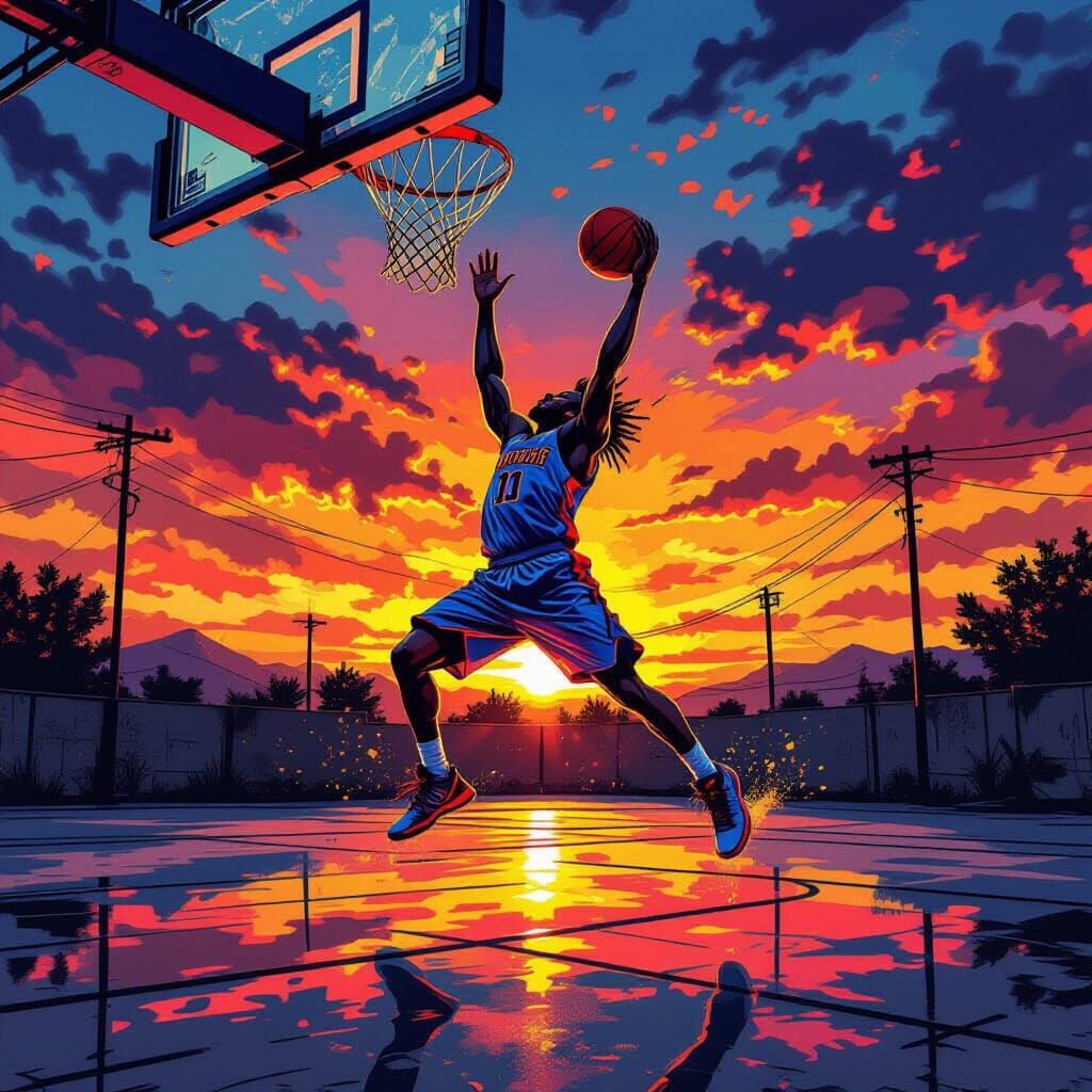 Practicing until sunset  by @Art Regarding Tardigrade 