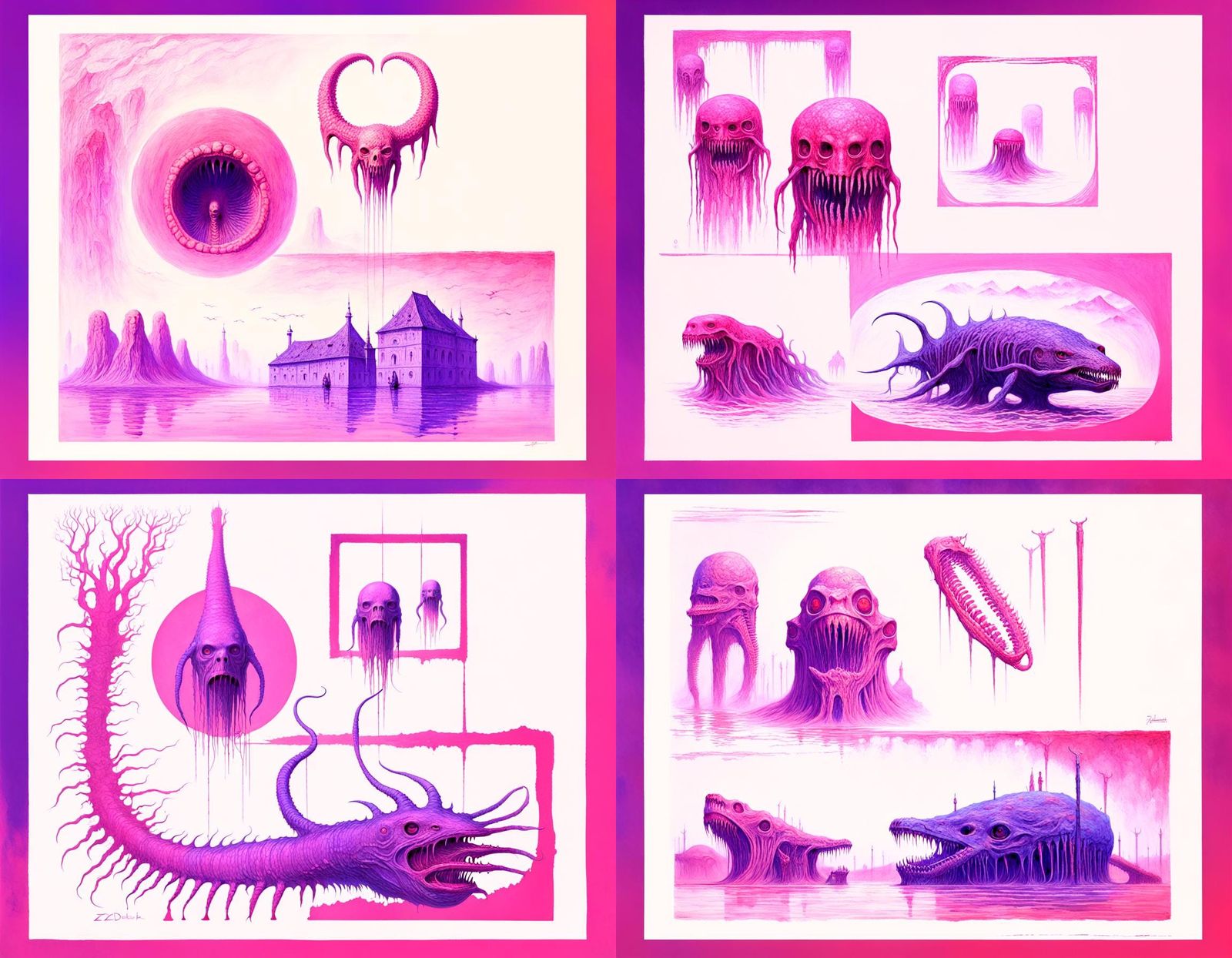 An eldritch god, made out of lamprey mouths and teeth Zdzisł...