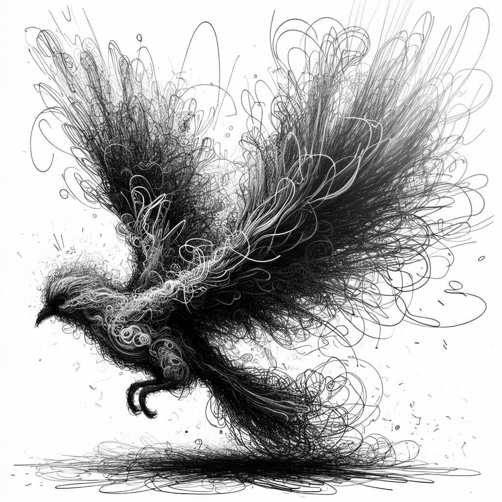 Doodle bird wing explosion   by @David Myers