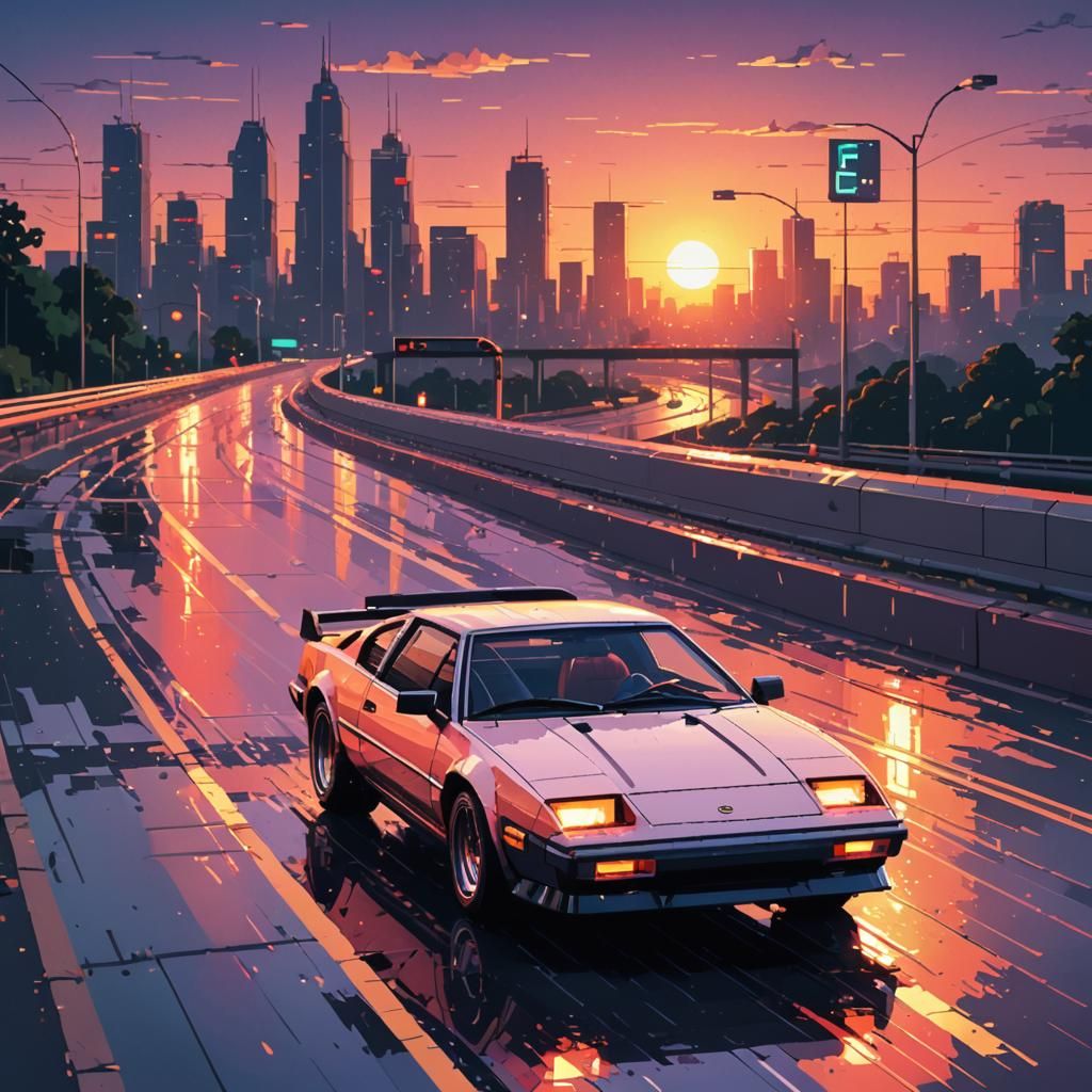 Sunset.