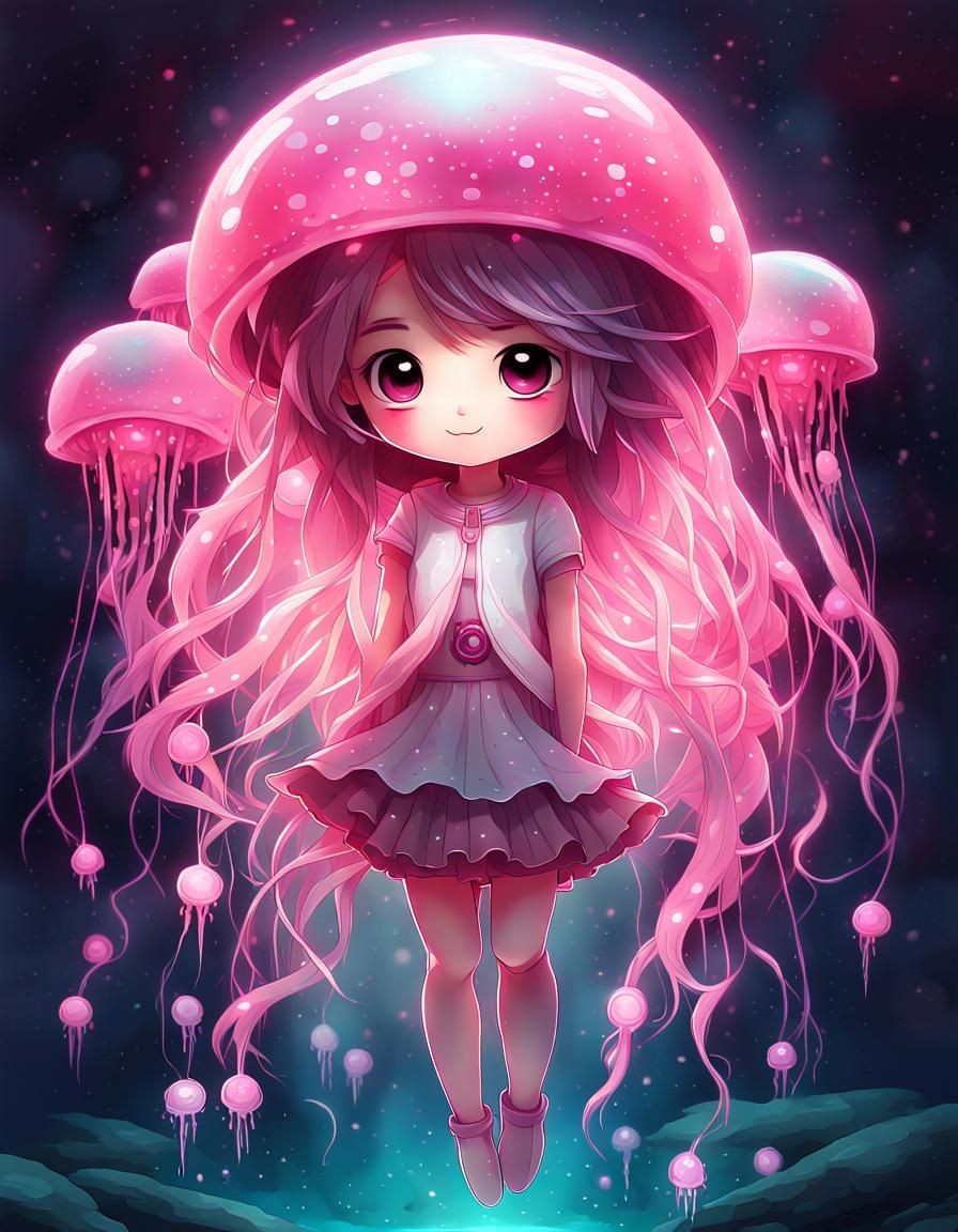 Chibi Jellyfish Girl - AI Generated Artwork - NightCafe Creator