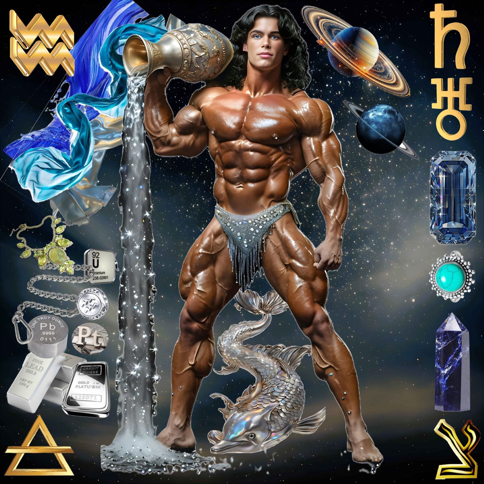 "AQUARIUS" ("THE WATER BEARER"): THE SIGN, THE SYMBOL, THE ELEMENT, THE PLANETS, THE COLORS, THE METALS, THE PRECIOUS ST...