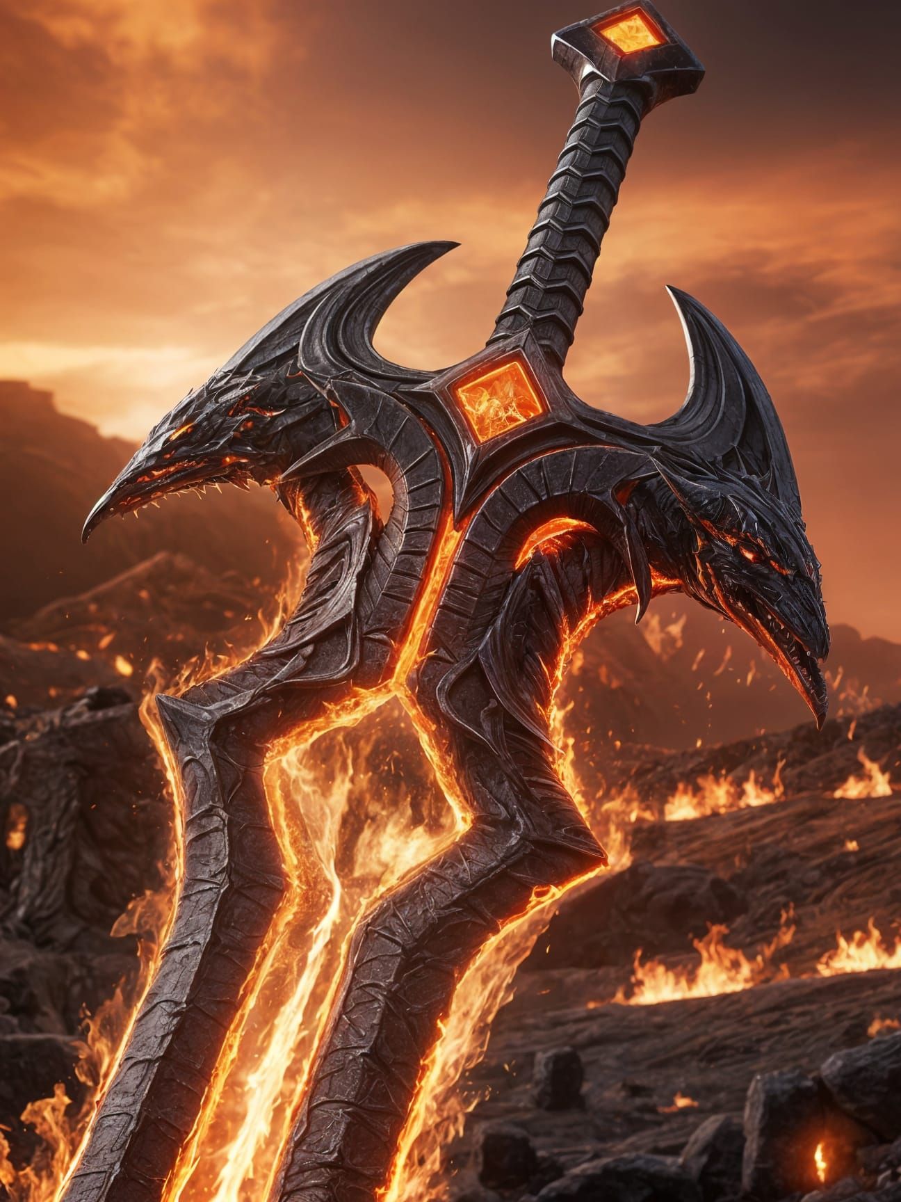 The demonic fire sword  by @Inspirationer