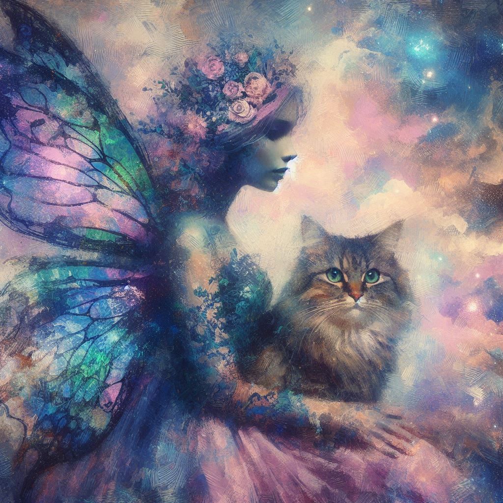 Fairy and cat.