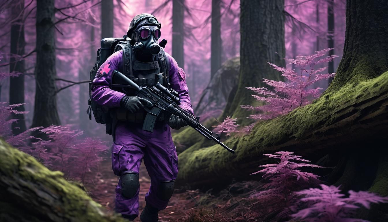 Photorealistic. Realism. A  survivalists, wearing a mix a ca...