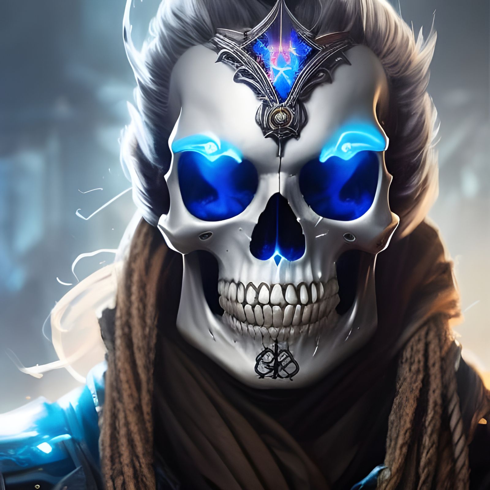 Badass Skull with blue flames 🔥