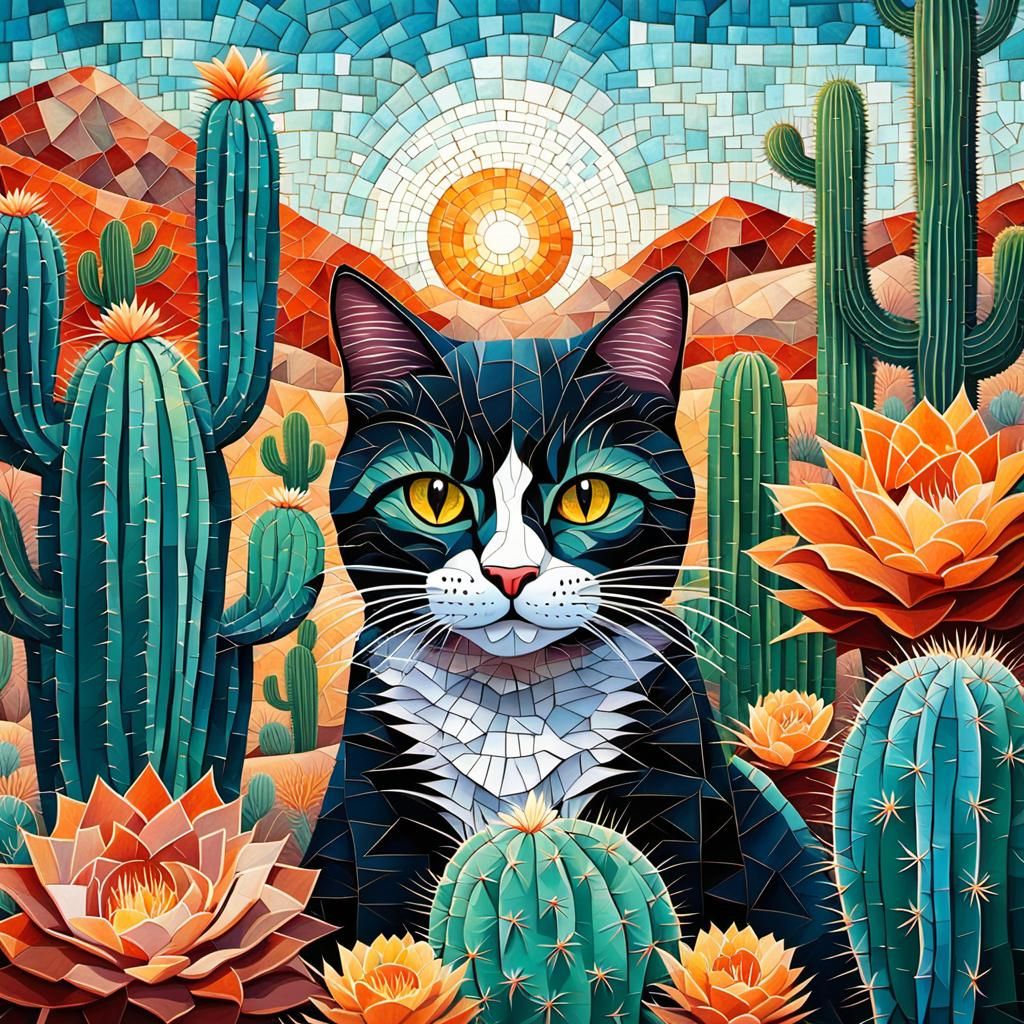 Cat and cacti