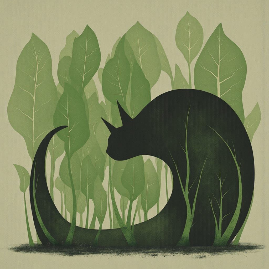 Abstract minimalist cat slug spinach <lora:CSS2Flux:1.0> <lora:StairsNCases:1.0>