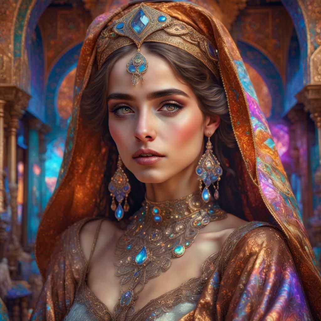 Arabian Princess in Hypermaximalist Psychedelic Art
