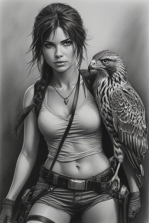 Lara Croft, Along with her Trusted Hawk, Emma, is Searching ...