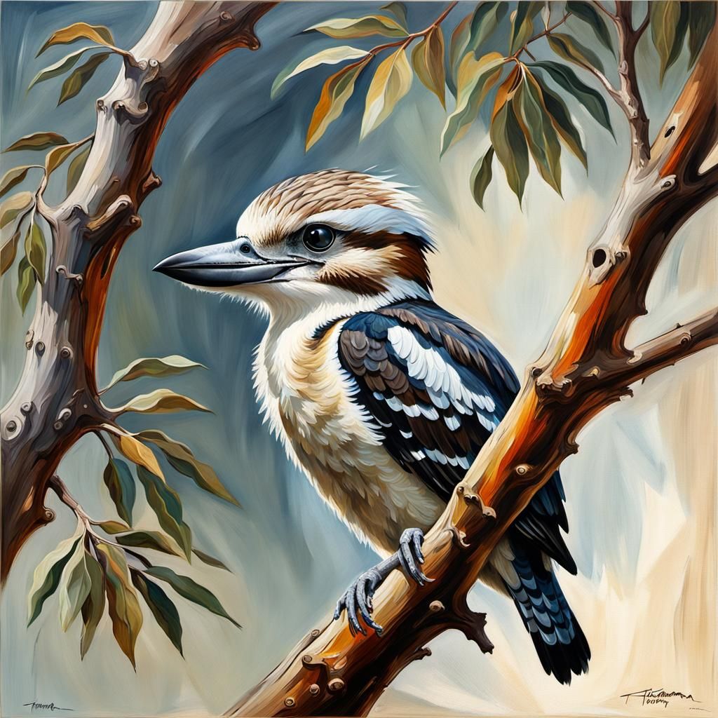 A kookaburra in an old gum tree  by @axelb