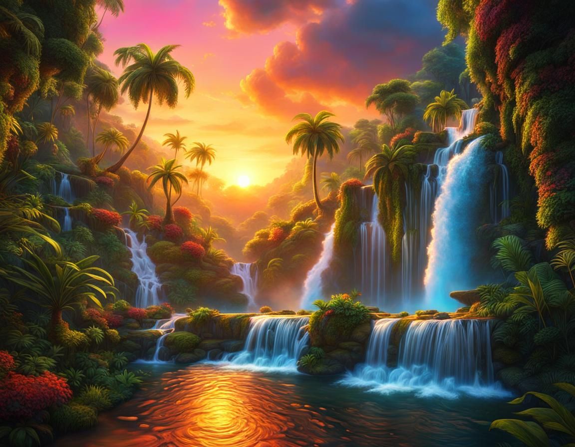 Jungle sunset  by @Ebroin