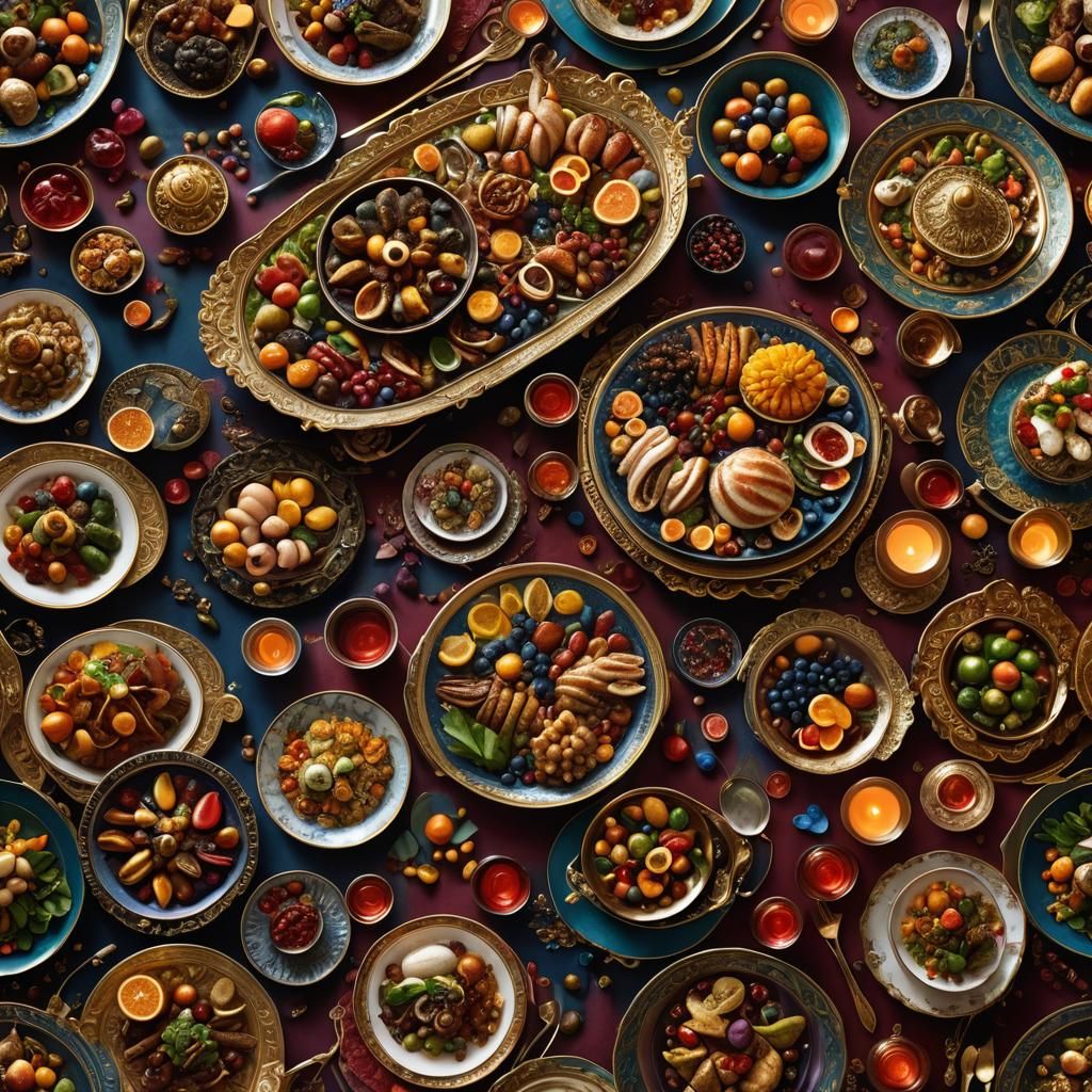 Fantastical Feast: A Sumptuous Display of Delicacies