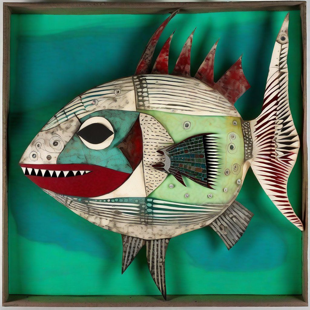 A puffer fish-wolf-shark.