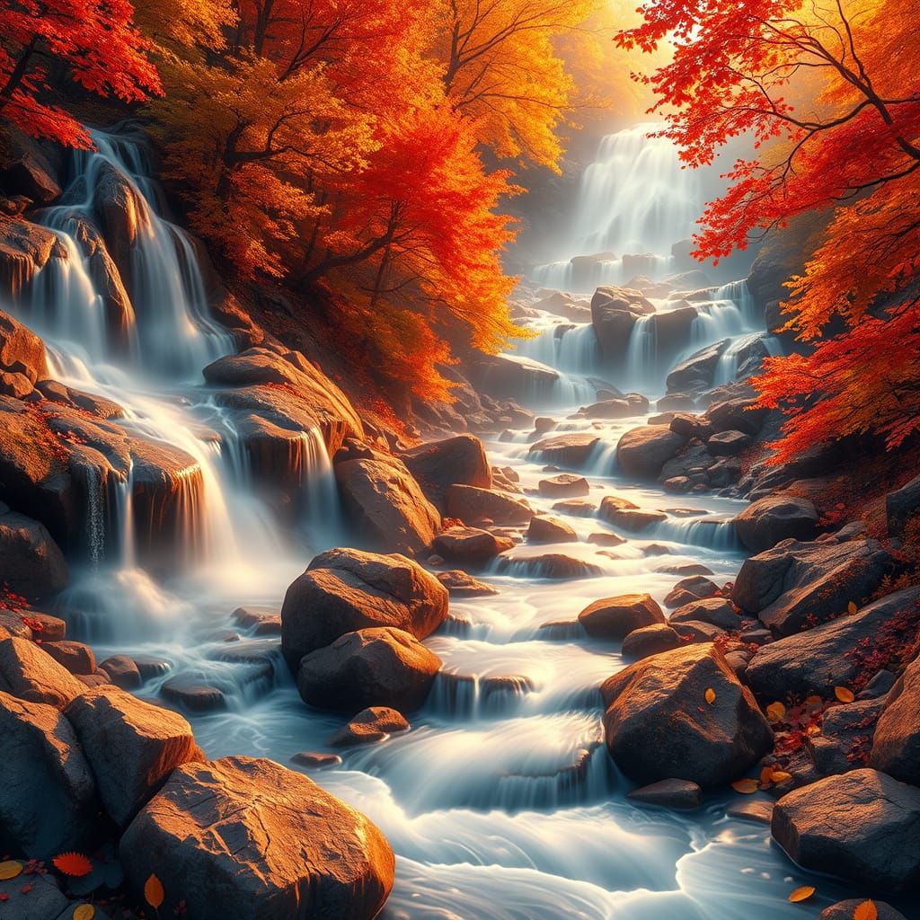 Autumn Waterfalls!  by @Tasmaniac01