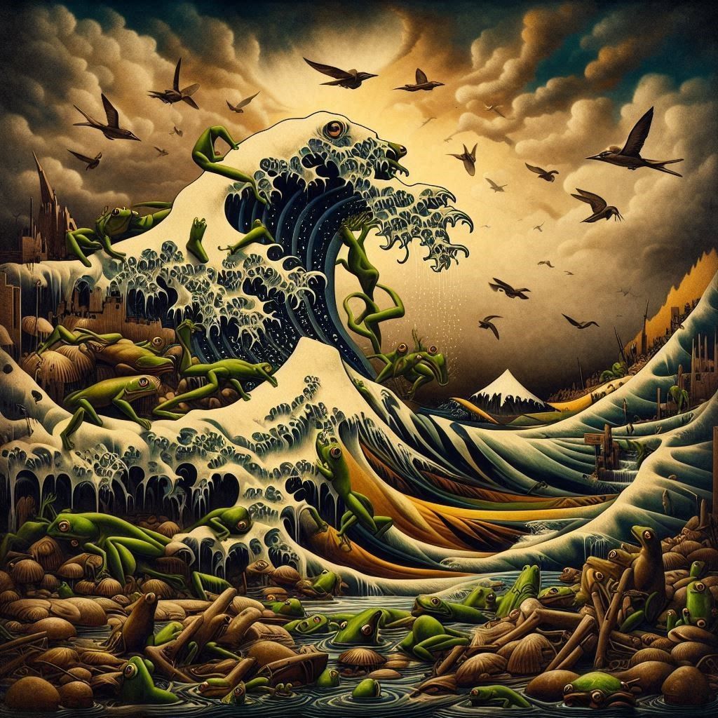 The frogs of Hokusai