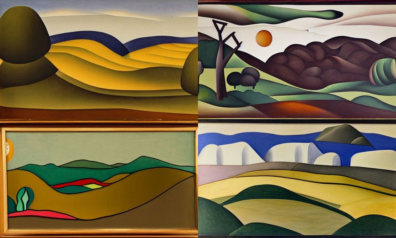 Landscape in the style of Purism